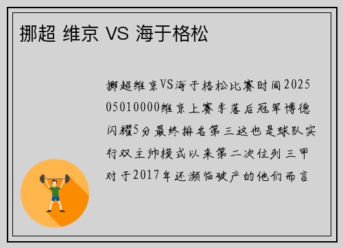 挪超 维京 VS 海于格松